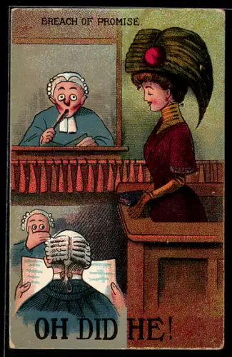 AK Hübsche Frau im Zeugenstand