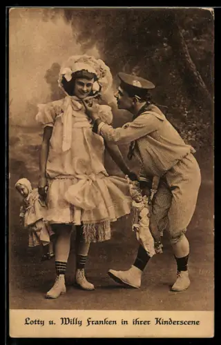 AK Variete-Darsteller Lotty und Willy Franken in ihrer Kinderscene