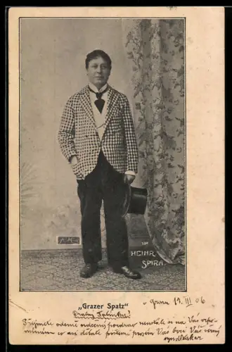 AK Komiker Heinr. Spira, Grazer Spatz