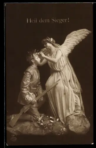 AK Kindersoldat mit einem Engel