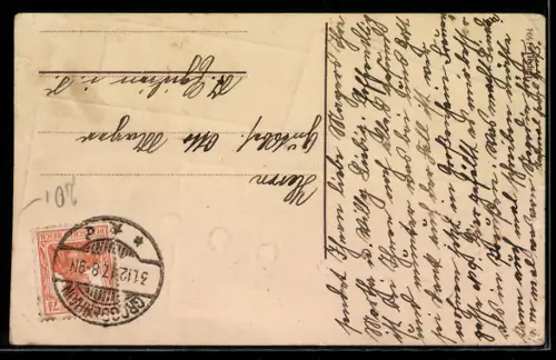 Präge-AK Reichsmark Scheine und Münzen