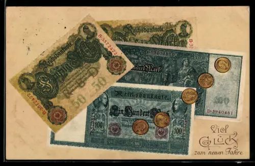 AK Geldscheine und Münzen