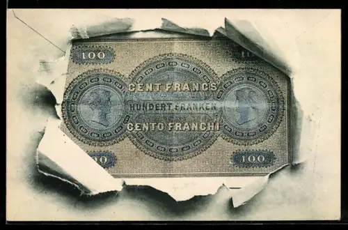AK Geldschein Hundert Francs