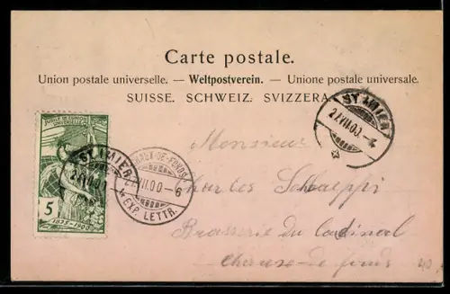 AK Geldschein Hundert Francs