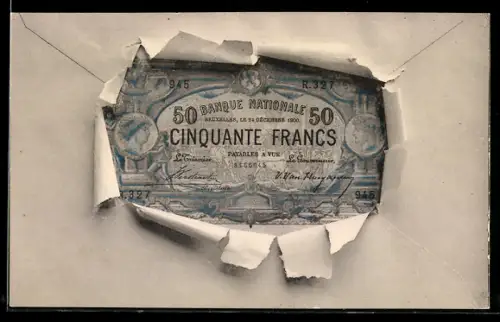 AK Geldschein Fünzig Francs