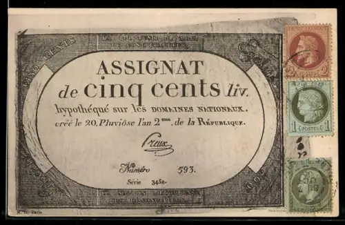 AK Fünfhundert Francs-Schein