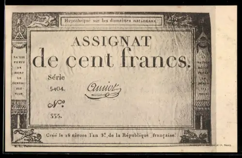 AK Einhundert Francs-Schein