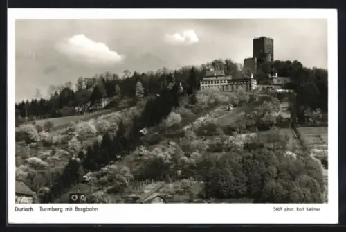 AK Durlach, Turmberg mit Bergbahn