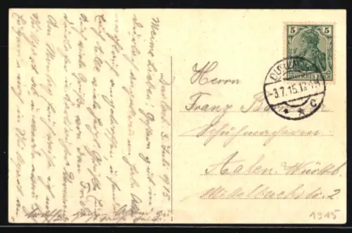 AK Durlach, Turmberg mit Strassenpartie