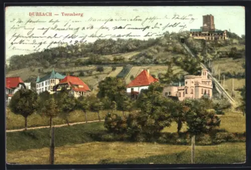 AK Durlach, Turmberg mit Bergbahn