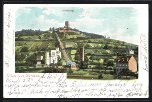 AK Durlach, Bergbahn auf den Turmberg