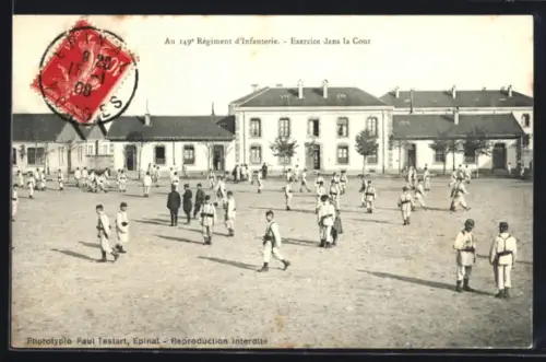 AK Épinal, Au 149e Régiment d`Infanterie, Exercice dans la Cour