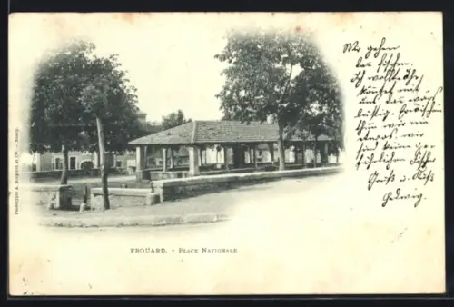 AK Frouard, Place Nationale avec pavillon central