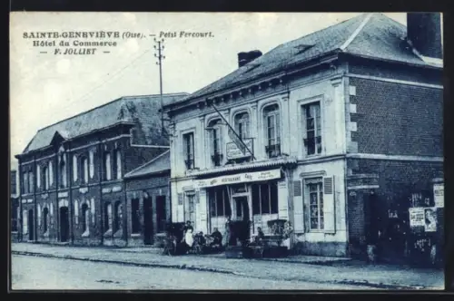 AK Sainte-Geneviève /Oise, Hôtel du Commerce, Petit Percourt, F. Jolliet