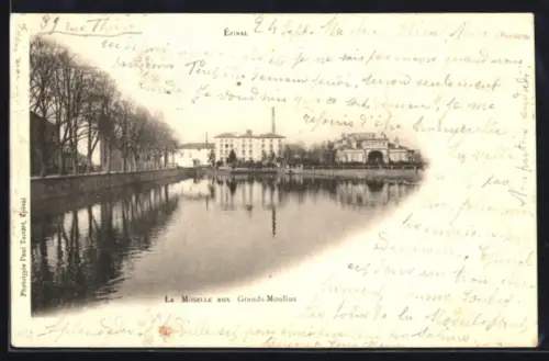AK Épinal, La Moselle aux Grands-Moulins