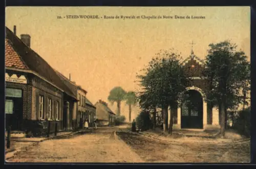AK Steenwoorde, Route de Rywielt et Chapelle de Notre Dame de Lourdes