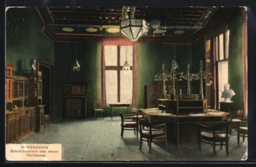 AK Wiesbaden, Schreibzimmer des neuen Kurhauses