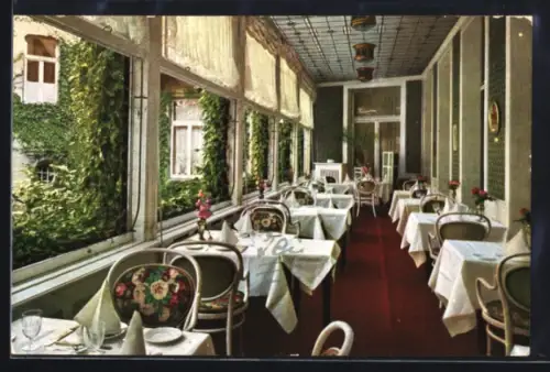 AK Wiesbaden, Speiseterrasse Palasthotel