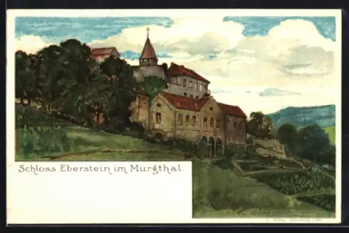 Künstler-AK Gernsbach /Murgtal, Schloss Eberstein