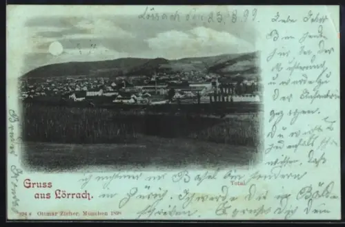 Mondschein-AK Lörrach, Gesamtansicht