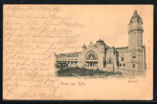 AK Köln, Bahnhof mit Vorplatz