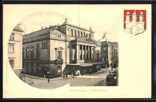 AK Hamburg-Neustadt, Stadttheater, Wappen