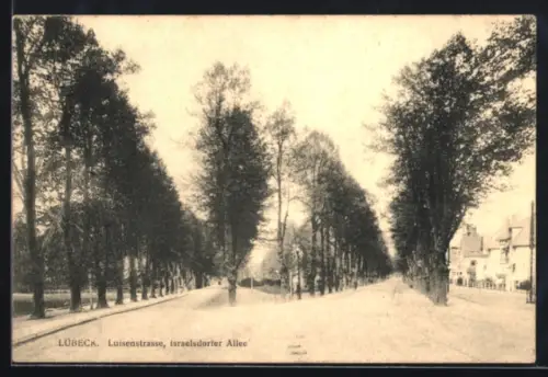 AK Lübeck, Luisenstrasse, Israelsdorfer Allee, Gabelung
