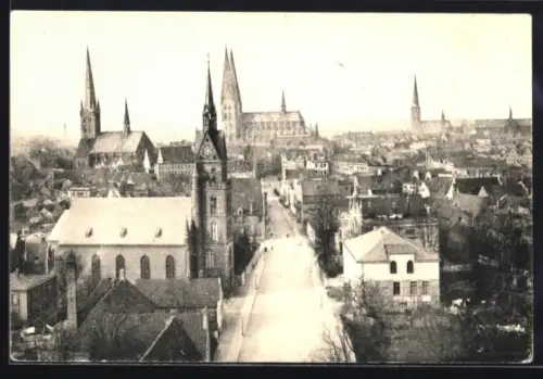 AK Lübeck, Blick vom Dom auf die Stadt