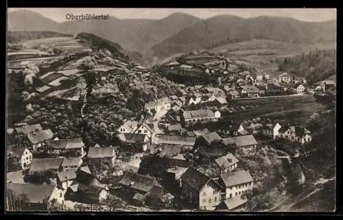 AK Oberbühlertal, Panorama mit Strassenpartie