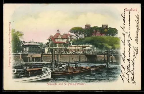 AK Hamburg-St.Pauli, Seewarte und St. Pauli-Fährhaus