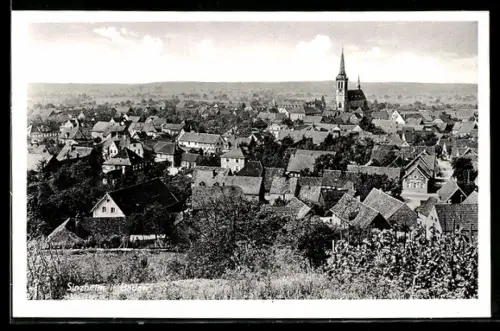 AK Sinzheim i. Baden, Ortsansicht mit Kirche