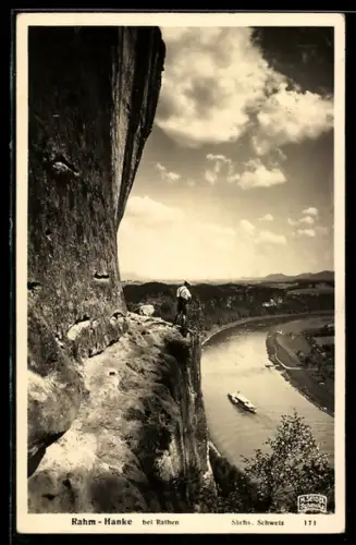 AK Rathen, Rahm-Hanke, Sächsische Schweiz, Elbblick