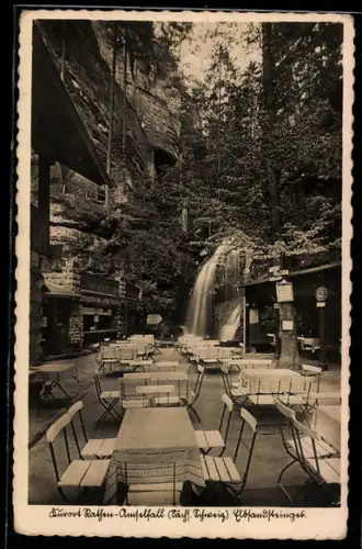 AK Rathen /Sächs. Schweiz, Gasthaus Amselfall, Elbsandsteingebirge