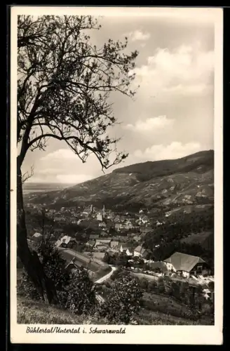 AK Bühlertal /Untertal i. Schwarzwald, Ortsansicht, Landschaft, Kirche
