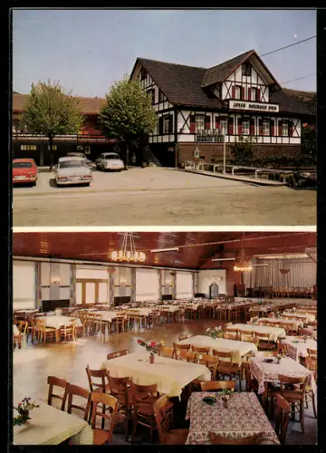 AK Bühlertal /Schwarzwald, Gasthaus Adler, Saal, Aussenansicht