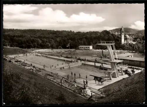 AK Baden-Baden, Hardberg-Schwimmstadion, Sprungturm, Schwimmbecken, Umgebung