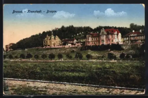 AK Kronstadt, Panorama mit Villen