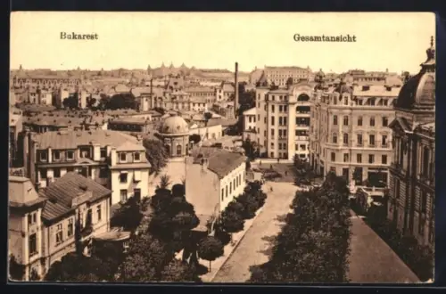 AK Bukarest, Ortsansicht aus der Vogelschau
