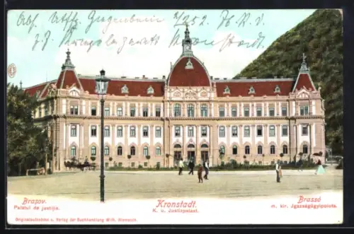 AK Kronstadt, Aussenansicht des K. u. Justzpalasts