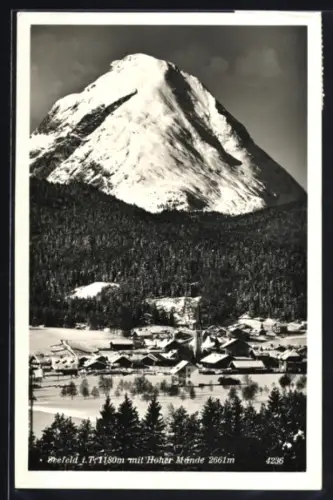 AK Seefeld i. T., Ort mit Hoher Munde im Winter