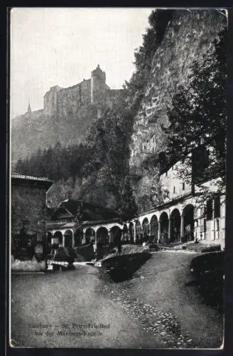 AK Salzburg, St. Peter-Friedhof mit der Maximus-Kapelle