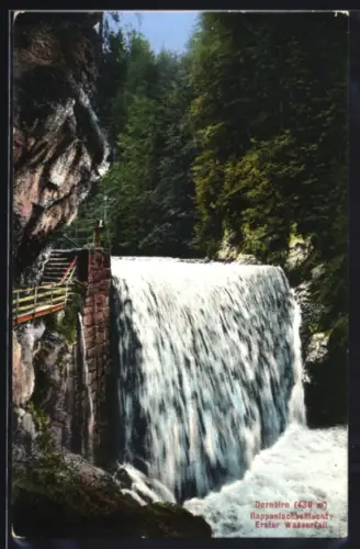 AK Dornbirn, Rappenlochschlucht, Erster Wasserfall