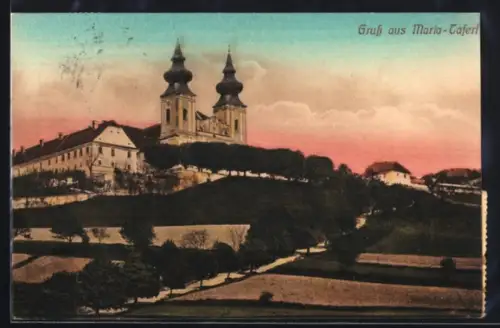 AK Maria Taferl, Kirche mit Umgebung