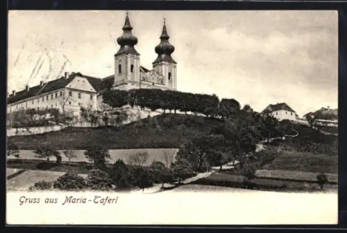 AK Maria-Taferl, Kirche auf dem Hügel