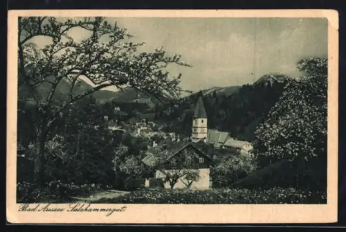 AK Bad Aussee /Salzkammergut, Teilansicht mit Kirche