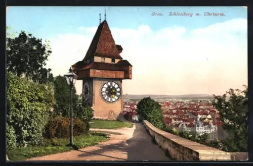 AK Graz, Schlossberg mit Uhrturm