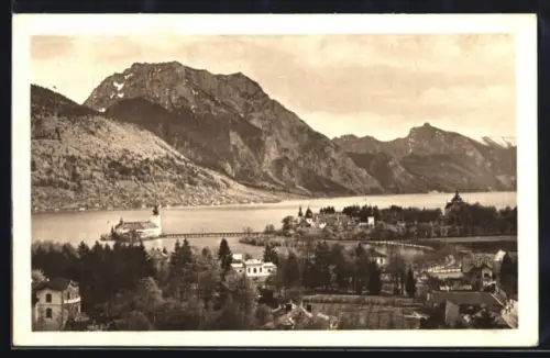AK Gmunden /Salzkammergut, Schloss Ort und Traunsee
