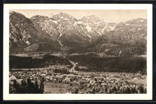 AK Goisern /Salzkammergut, Panorama mit Ort und Gebirgskette