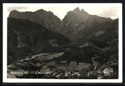 AK Gaishorn, Ortsansicht mit Sparafeld und Reichenstein