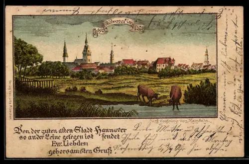 AK Hannover, Ortsansicht anno 1820